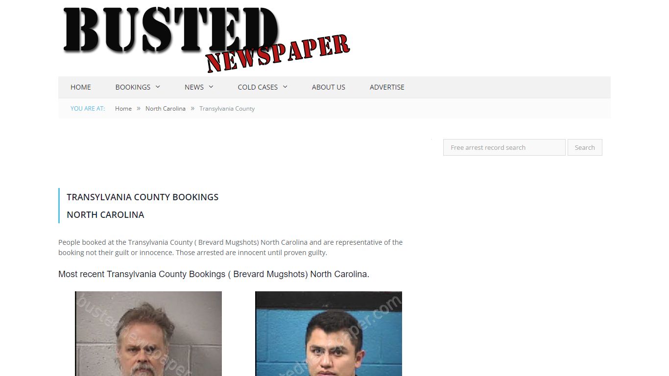 Transylvania County, NC ( Brevard NC ) Mugshots - BUSTED NEWSPAPER