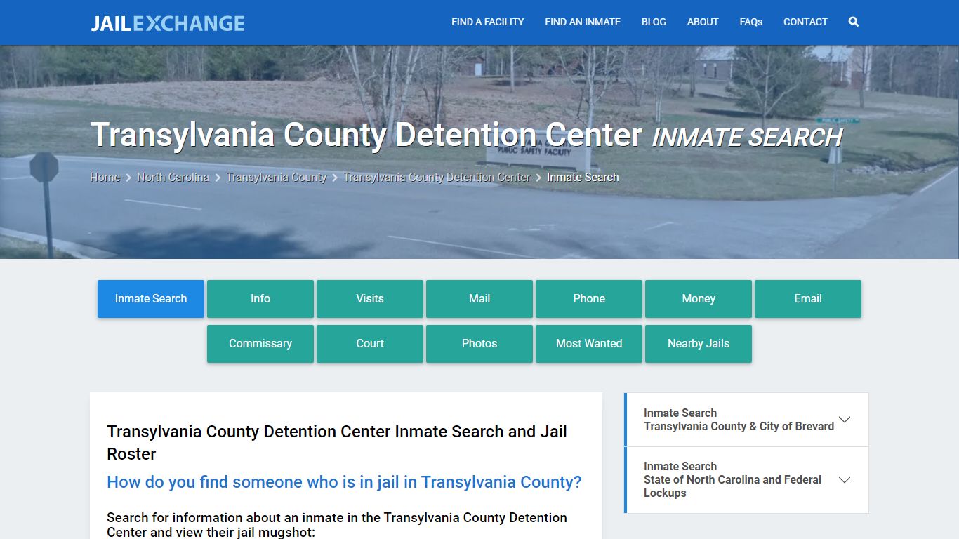 Transylvania County Detention Center Inmate Search - Jail Exchange