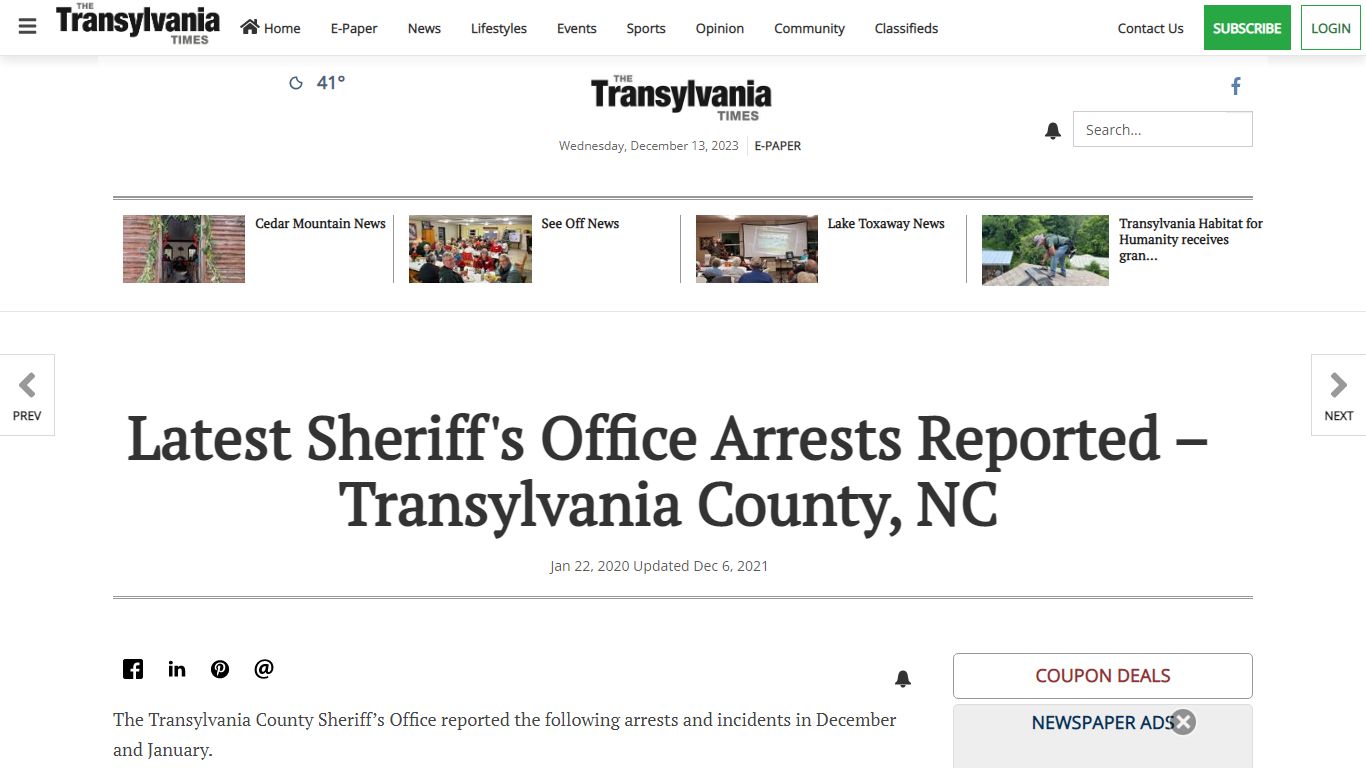 Latest Sheriff's Office Arrests Reported – Transylvania County, NC ...