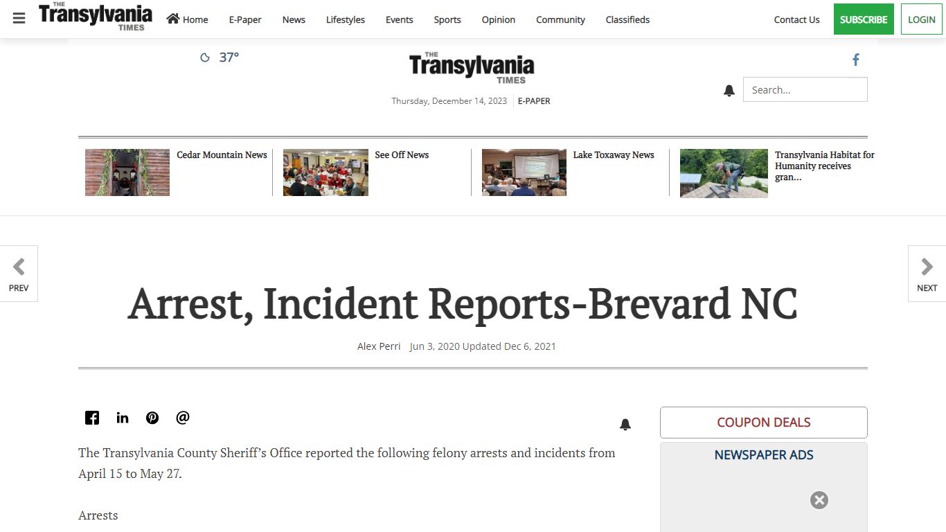 Arrest, Incident Reports-Brevard NC | News - The Transylvania Times